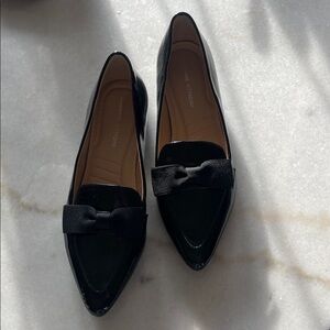 Adrienne Vittadini Black Patent Bow Loafers